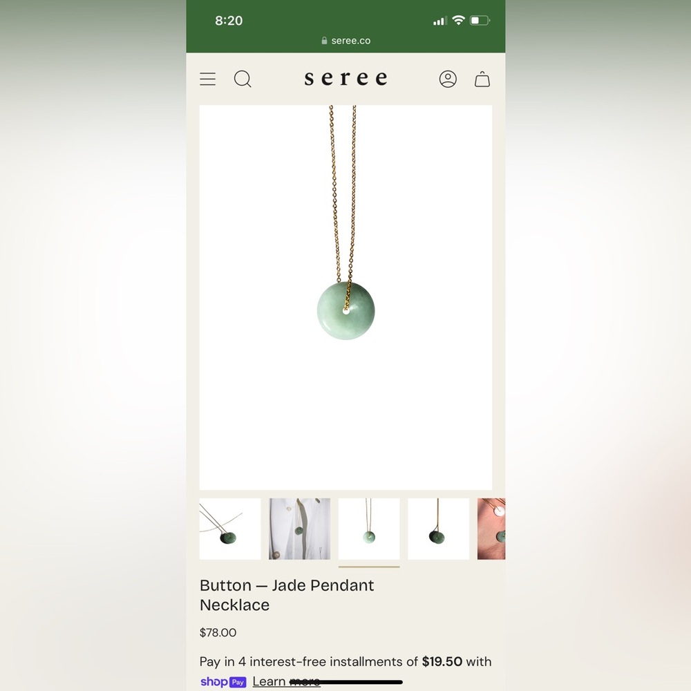 Elegant Pale Green Jade Pendant by Seree